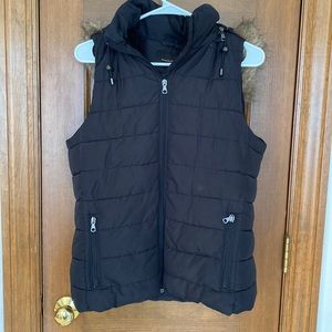 Black vest with detachable hood from banana republic.